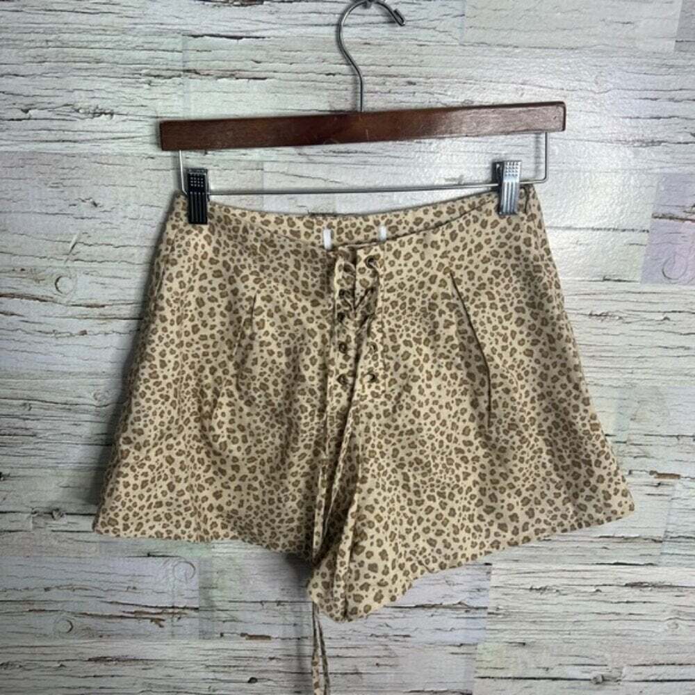 Charlie holiday short leopard print  lace up size small